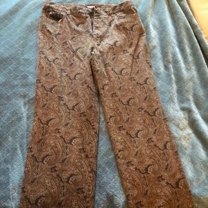 Brown Pasley Pants Size 12
